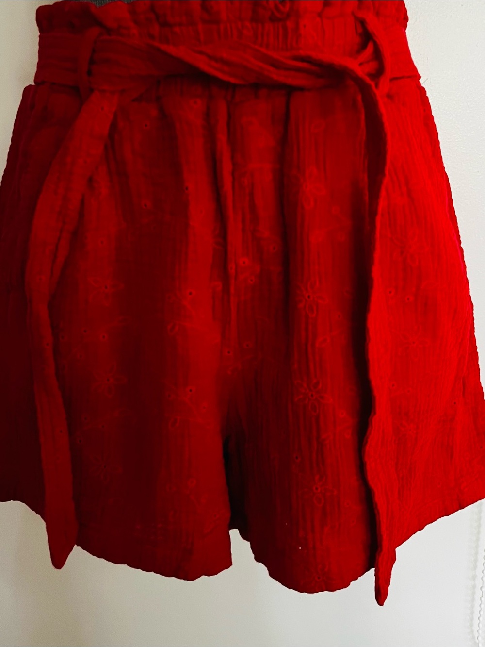 Knox Rose Red High-Waist Tie-Belt Shorts